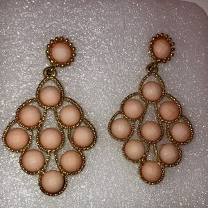 Gold tone and peachy pink! Elegant earrings
